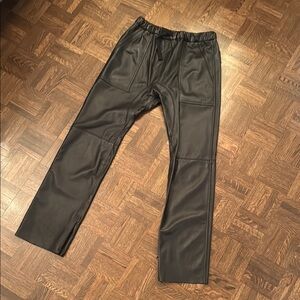 Zara 100% genuine black leather Jogger pant size XS